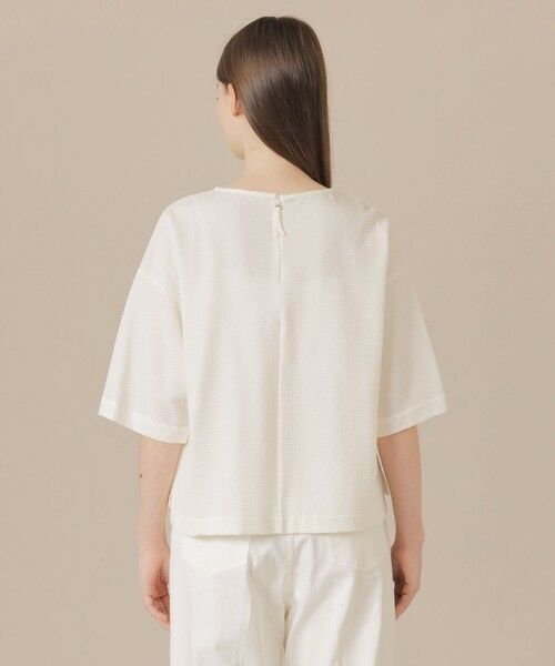 ＭＡＣＫＩＮＴＯＳＨ　ＬＯＮＤＯＮ　半袖ブラウス WEB・一部店舗限定】ストレッチサッカーストライプ半袖ブラウス