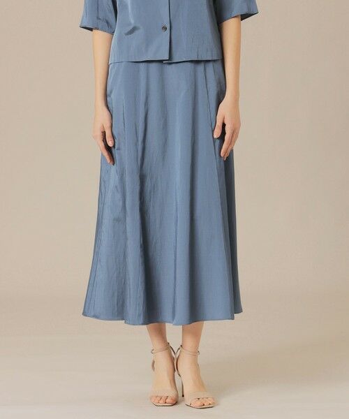 MACKINTOSH LONDON/マッキントッシュ ロンドン シルキーサテンスカート ブルー5 36 MACKINTOSH LONDON/マッキントッシュ ロンドン シルキーサテンスカート ブルー5 36