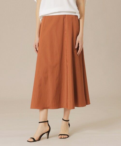 MACKINTOSH LONDON/マッキントッシュ ロンドン シルキーサテンスカート ブラウン2 38 MACKINTOSH LONDON/マッキントッシュ ロンドン シルキーサテンスカート ブラウン2 38