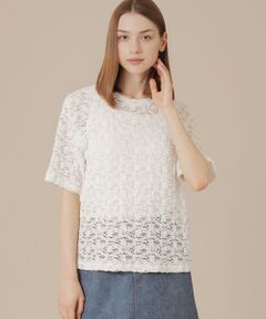 MACKINTOSH LONDON / マッキントッシュ ロンドン  カットソー | フラワーレースジャージープルオーバー