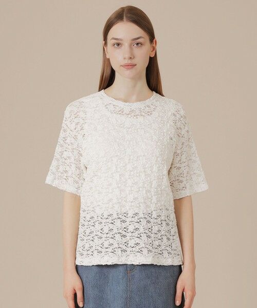 MACKINTOSH LONDON / マッキントッシュ ロンドン  カットソー | フラワーレースジャージープルオーバー | 詳細7