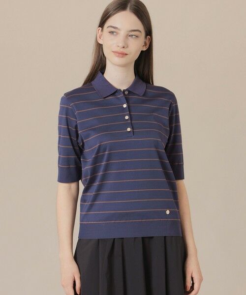 MACKINTOSH LONDON / マッキントッシュ ロンドン カットソー | シルケットフライスポロシャツ(ネイビー)