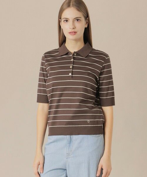 MACKINTOSH LONDON / マッキントッシュ ロンドン カットソー | シルケットフライスポロシャツ(ブラウン)