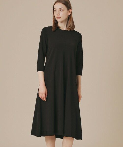 MACKINTOSH LONDON/マッキントッシュ ロンドン スライトラスターストレッチワンピース ブラック 38 MACKINTOSH LONDON/マッキントッシュ ロンドン スライトラスターストレッチワンピース ブラック 38