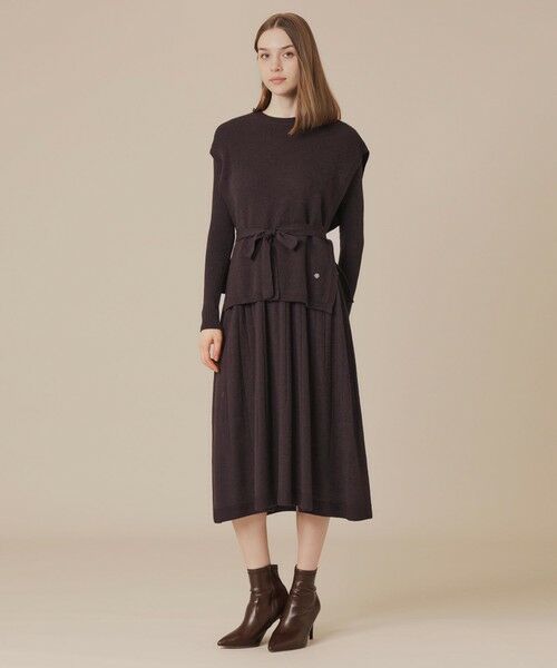 MACKINTOSH LONDON / マッキントッシュ ロンドン  ロング・マキシ丈ワンピース | グラデーションリブホールガーメントワンピース | 詳細5