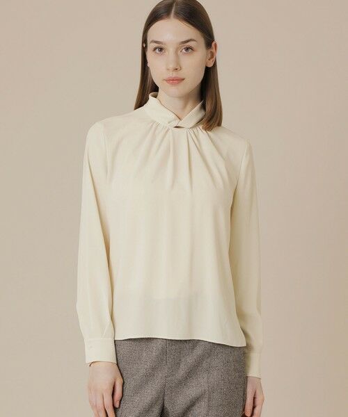 MACKINTOSH LONDON/マッキントッシュ ロンドン 【婦人画報11月号掲載】バックサテンジョーゼットブラウス ホワイト系その他 40 MACKINTOSH LONDON/マッキントッシュ ロンドン 【婦人画報11月号掲載】バックサテンジョーゼットブラウス ホワイト系その他 40