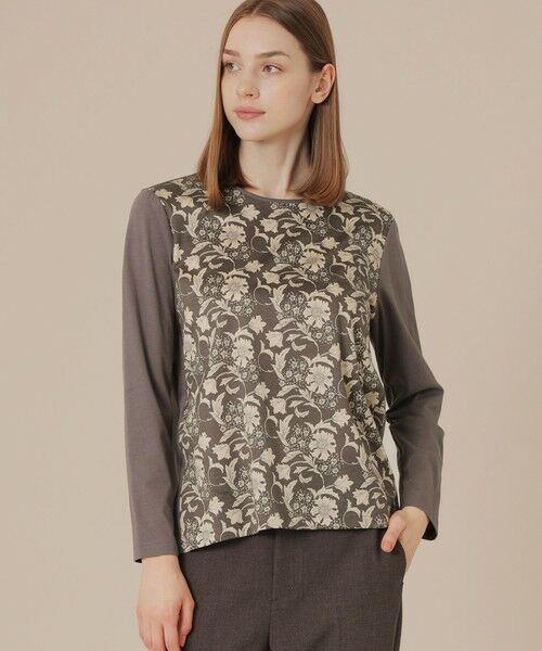 MACKINTOSH LONDON/マッキントッシュ ロンドン 【BIBURY FLOWER】オータムバイブリーコンビプルオーバー チャコールグレー 38 MACKINTOSH LONDON/マッキントッシュ ロンドン 【BIBURY FLOWER】オータムバイブリーコンビプルオーバー チャコールグレー 38