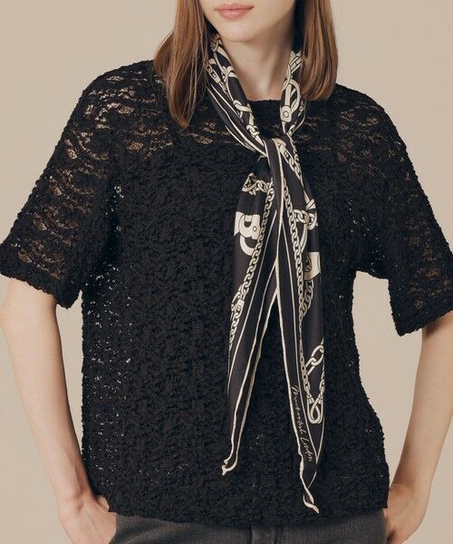 MACKINTOSH LONDON / マッキントッシュ ロンドン  マフラー・ショール・スヌード・ストール | 【Diamond Shape Scarf/ダイヤモンドシェイプスカーフ】ハーネスモチーフダイヤモンドシェイプスカーフ | 詳細1