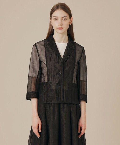 MACKINTOSH LONDON / マッキントッシュ ロンドン ノーカラージャケット | エアリーリンクルジャケット | 詳細3