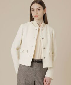 MACKINTOSH LONDON / マッキントッシュ ロンドン  ノーカラージャケット | ベルベットヤーンツイードジャケット