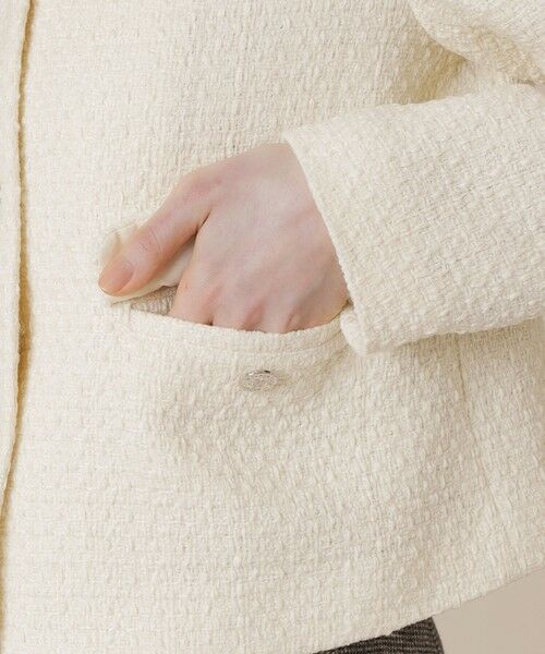 MACKINTOSH LONDON / マッキントッシュ ロンドン ノーカラージャケット | ベルベットヤーンツイードジャケット | 詳細6