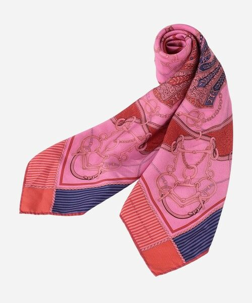 MACKINTOSH LONDON/マッキントッシュ ロンドン オーバーダイスクエアスカーフ ピンク系2 X MACKINTOSH LONDON/マッキントッシュ ロンドン オーバーダイスクエアスカーフ ピンク系2 X