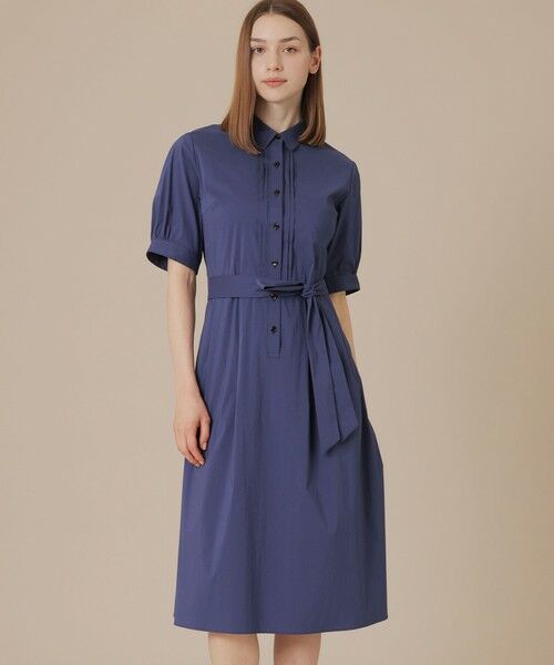 MACKINTOSH LONDON/マッキントッシュ ロンドン コットンナイロンストレッチワンピース ブルー5 40 MACKINTOSH LONDON/マッキントッシュ ロンドン コットンナイロンストレッチワンピース ブルー5 40
