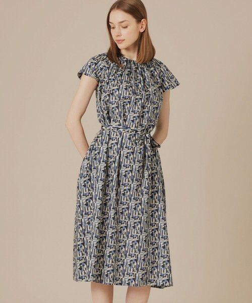 MACKINTOSH LONDON/マッキントッシュ ロンドン ウェーブプリントワンピース ブルー5 38 MACKINTOSH LONDON/マッキントッシュ ロンドン ウェーブプリントワンピース ブルー5 38