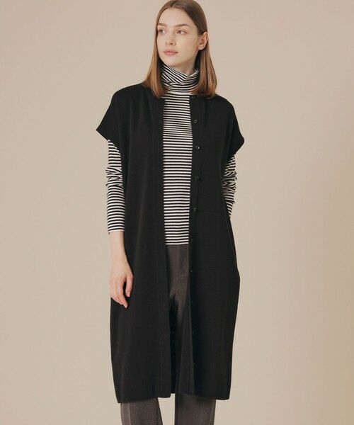 MACKINTOSH LONDON / マッキントッシュ ロンドン ロング・マキシ丈ワンピース | レイヤードニットワンピース(ブラック)