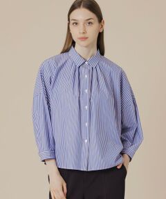 マッキントッシュロンドン スタンドカラーフリル ブラウス 長袖 Mサイズ レーヨンストライプブラウス(トップス)｜MACKINTOSH LONDON