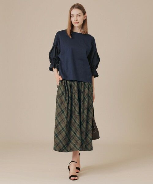 MACKINTOSH LONDON / マッキントッシュ ロンドン  ロング・マキシ丈スカート | ファインキュプラポリエステルチェックスカート | 詳細1