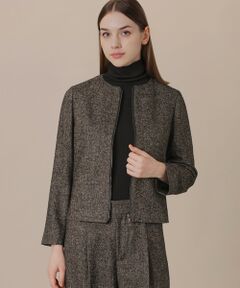 MACKINTOSH LONDON / マッキントッシュ ロンドン  ノーカラージャケット | 【WEB・一部店舗限定】カラーネップヘリンボンジャケット