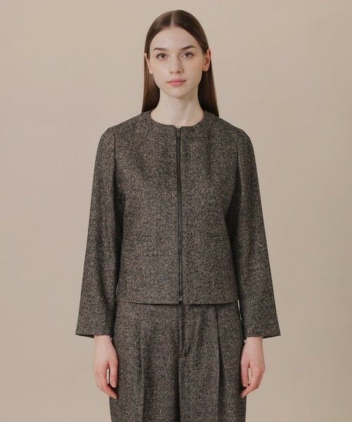 MACKINTOSH LONDON / マッキントッシュ ロンドン  ノーカラージャケット | 【WEB・一部店舗限定】カラーネップヘリンボンジャケット | 詳細3