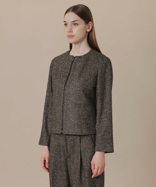 MACKINTOSH LONDON / マッキントッシュ ロンドン  ノーカラージャケット | 【WEB・一部店舗限定】カラーネップヘリンボンジャケット | 詳細4