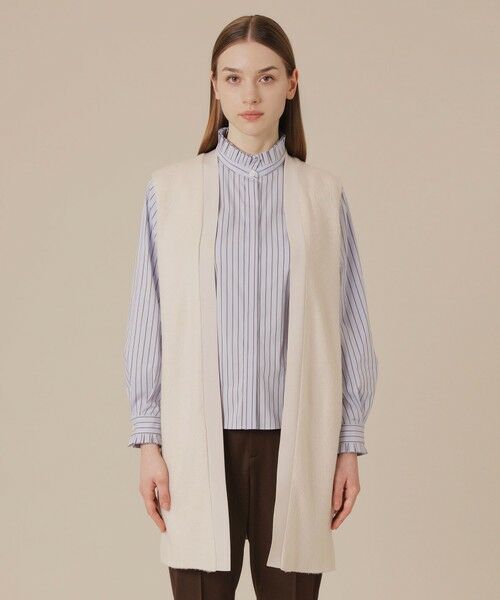 MACKINTOSH LONDON / マッキントッシュ ロンドン  ノーカラージャケット | スライトラスターストレッチシャギーコンビジレ | 詳細3