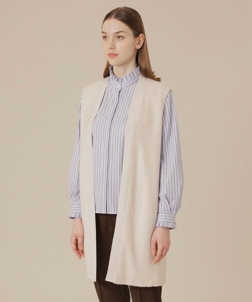 MACKINTOSH LONDON / マッキントッシュ ロンドン  ノーカラージャケット | スライトラスターストレッチシャギーコンビジレ | 詳細4