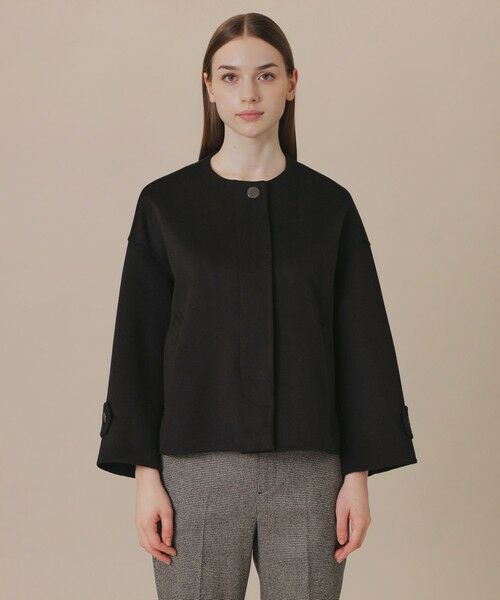 MACKINTOSH LONDON / マッキントッシュ ロンドン  ノーカラージャケット | 【WEB・一部店舗限定】【ROSLEY/ロズリー】カシミヤブレンドウールリバーノーカラーコート | 詳細3