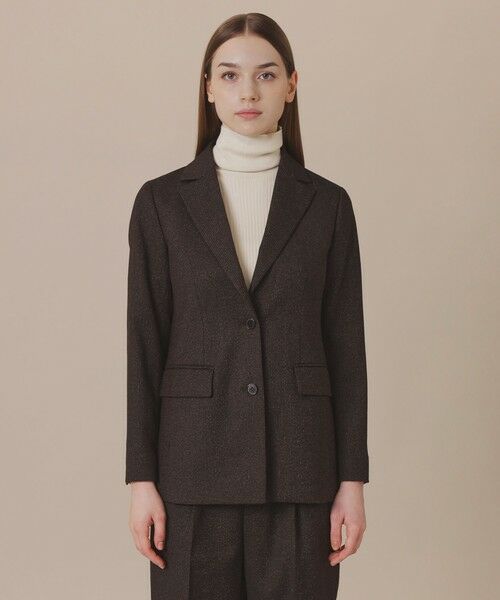 MACKINTOSH LONDON / マッキントッシュ ロンドン  ノーカラージャケット | 【WEB・一部店舗限定】ウールヘアラインストライプジャケット | 詳細2