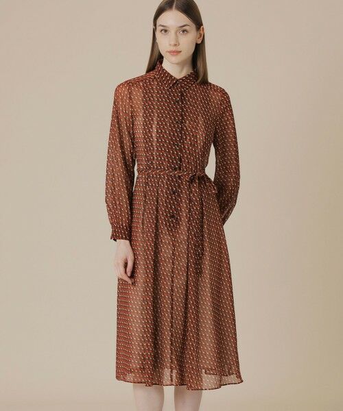 MACKINTOSH LONDON/マッキントッシュ ロンドン キューブプリントワンピース オレンジ 40