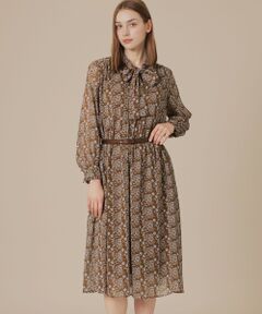 MACKINTOSH LONDON / マッキントッシュ ロンドン  ロング・マキシ丈ワンピース | 【BIBURY FLOWER】バイカラーバイブリークレープワンピース