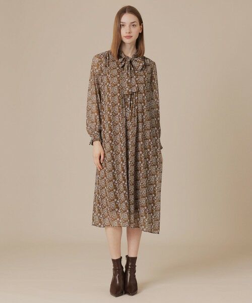 MACKINTOSH LONDON / マッキントッシュ ロンドン  ロング・マキシ丈ワンピース | 【BIBURY FLOWER】バイカラーバイブリークレープワンピース | 詳細3