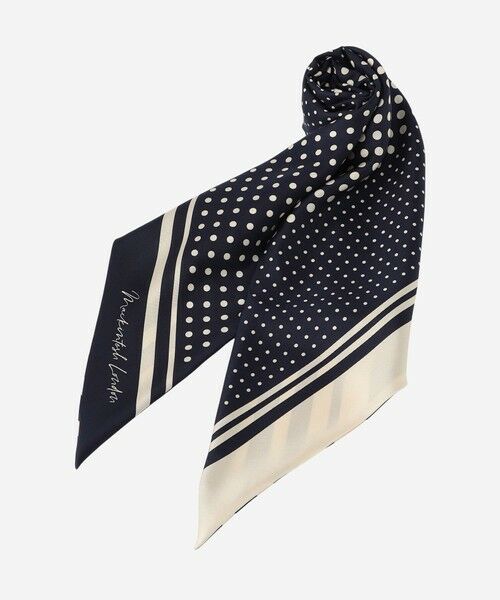 MACKINTOSH LONDON / マッキントッシュ ロンドン  マフラー・ショール・スヌード・ストール | 【Precious12月号】ドットストライプ剣先スカーフ | 詳細5