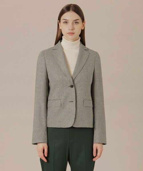 MACKINTOSH LONDON / マッキントッシュ ロンドン ノーカラージャケット | 【婦人画報11月号掲載】レーヨンウールハウンドトゥースジャケット | 詳細3