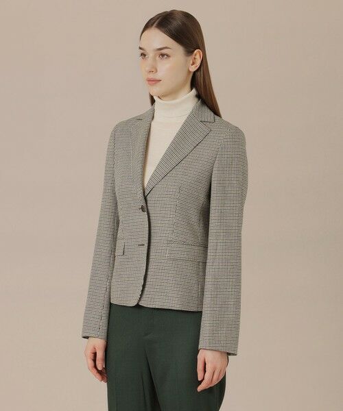 MACKINTOSH LONDON / マッキントッシュ ロンドン ノーカラージャケット | 【婦人画報11月号掲載】レーヨンウールハウンドトゥースジャケット | 詳細4