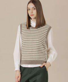 MACKINTOSH LONDON / マッキントッシュ ロンドン  ニット・セーター | 【婦人画報11月号掲載】アルパカスレッドボーダーニットベスト