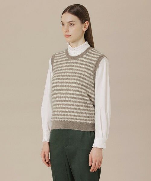 MACKINTOSH LONDON / マッキントッシュ ロンドン ニット・セーター | 【婦人画報11月号掲載】アルパカスレッドボーダーニットベスト | 詳細3