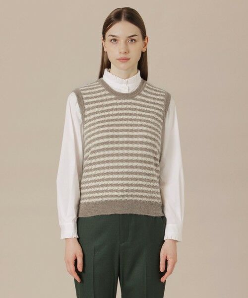 MACKINTOSH LONDON / マッキントッシュ ロンドン ニット・セーター | 【婦人画報11月号掲載】アルパカスレッドボーダーニットベスト | 詳細2