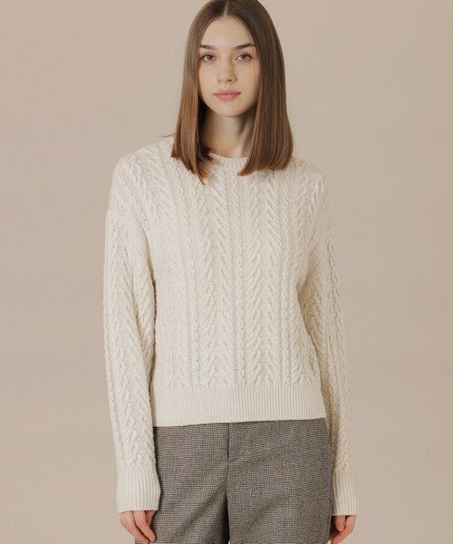 MACKINTOSH LONDON/マッキントッシュ ロンドン 【婦人画報11月号掲載】ブリリアントニットケーブルプルオーバー オフホワイト 38 MACKINTOSH LONDON/マッキントッシュ ロンドン 【婦人画報11月号掲載】ブリリアントニットケーブルプルオーバー オフホワイト 38