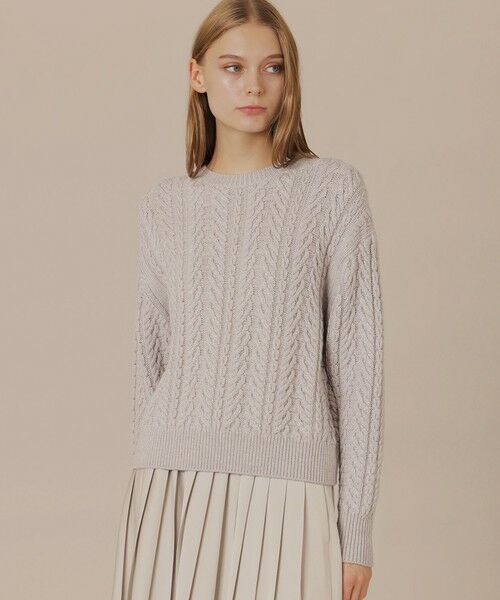 MACKINTOSH LONDON/マッキントッシュ ロンドン 【婦人画報11月号掲載】ブリリアントニットケーブルプルオーバー グレー系1 38 MACKINTOSH LONDON/マッキントッシュ ロンドン 【婦人画報11月号掲載】ブリリアントニットケーブルプルオーバー グレー系1 38