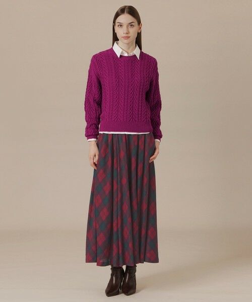 MACKINTOSH LONDON / マッキントッシュ ロンドン  ロング・マキシ丈スカート | 【婦人画報11月号掲載】シアーウールチェックスカート | 詳細1