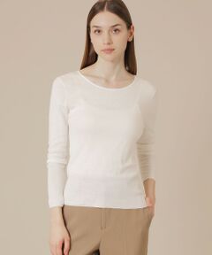 MACKINTOSH LONDON / マッキントッシュ ロンドン  ニット・セーター | 【SUPER FINE LAB.】メルテッドサウラコットンクルーネックプルオーバー