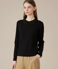 MACKINTOSH LONDON / マッキントッシュ ロンドン  ニット・セーター | レースカラーコンビニットプルオーバー