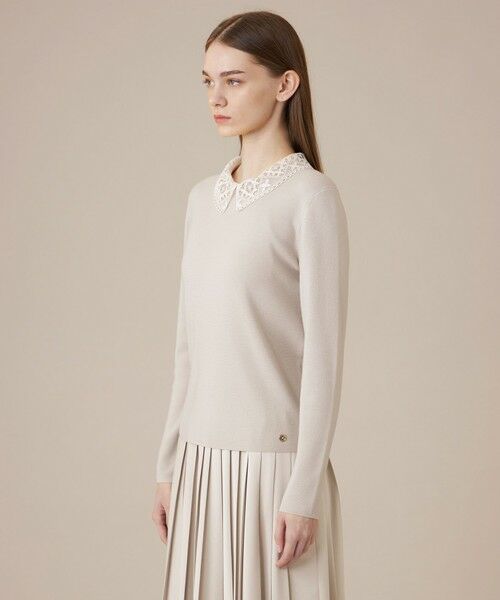MACKINTOSH LONDON / マッキントッシュ ロンドン  ニット・セーター | レースカラーコンビニットプルオーバー | 詳細6