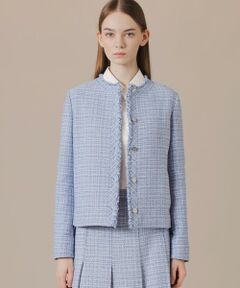 MACKINTOSH LONDON / マッキントッシュ ロンドン  ノーカラージャケット | ツイードノーカラージャケット