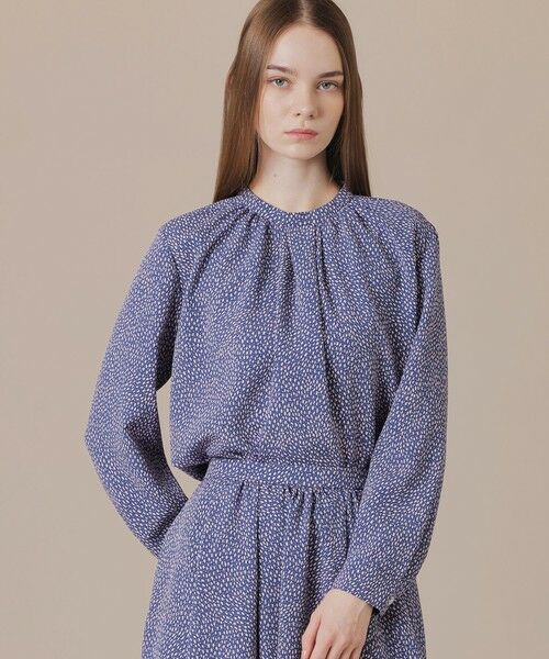 MACKINTOSH LONDON / マッキントッシュ ロンドン  シャツ・ブラウス | ライスドットプリントブラウス（ブルー5）