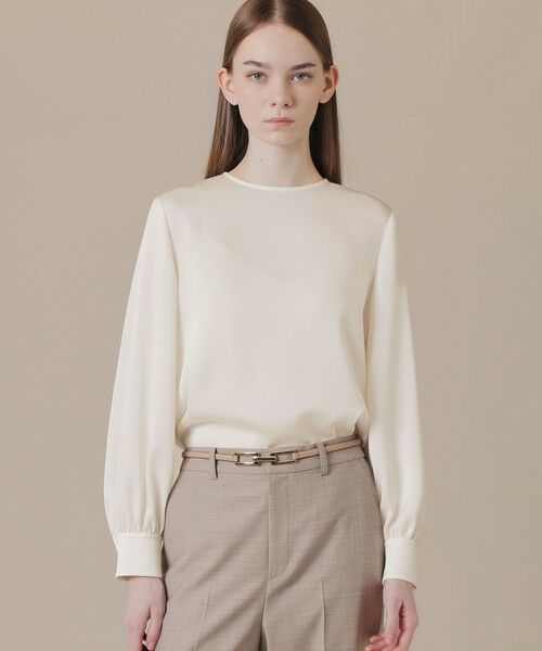 MACKINTOSH LONDON / マッキントッシュ ロンドン  シャツ・ブラウス | トリアセテートジョーゼットブラウス（オフホワイト）