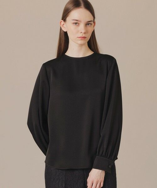 MACKINTOSH LONDON / マッキントッシュ ロンドン  シャツ・ブラウス | トリアセテートジョーゼットブラウス（ブラック）