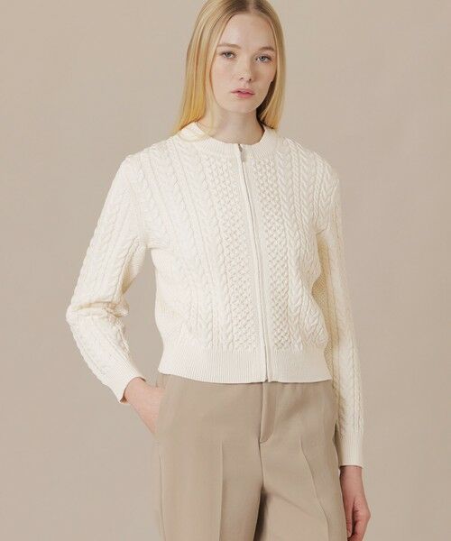 MACKINTOSH LONDON / マッキントッシュ ロンドン  ニット・セーター | ケーブルニットカーディガン（ホワイト系その他）