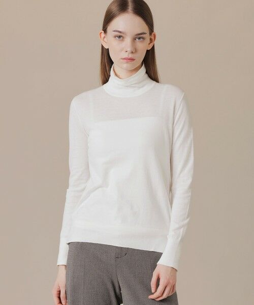 MACKINTOSH LONDON / マッキントッシュ ロンドン  ニット・セーター | 【SUPER FINE LAB.】メルテッドサウラコットンタートルネックプルオーバー（オフホワイト）