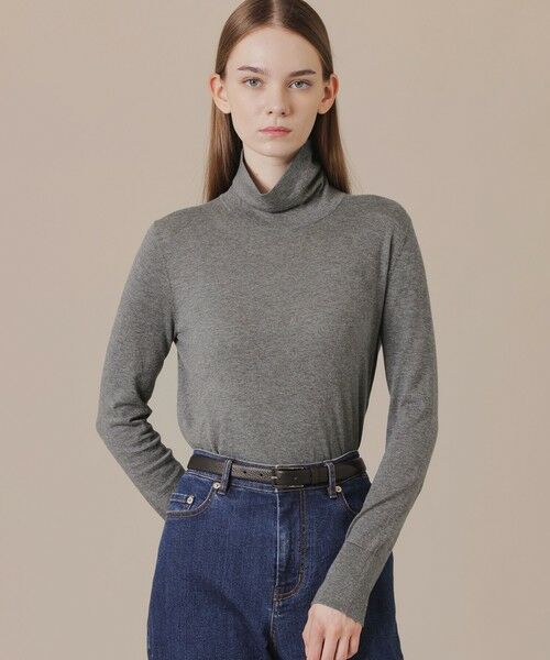 MACKINTOSH LONDON / マッキントッシュ ロンドン  ニット・セーター | 【SUPER FINE LAB.】メルテッドサウラコットンタートルネックプルオーバー（グレー系2）